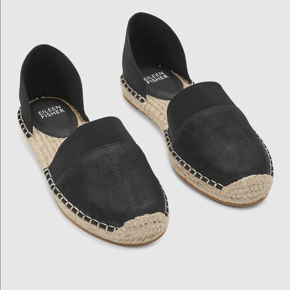 Eileen Fisher LADY TUMBLED NUBUCK Espadrille 9.5